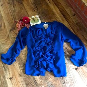 Spanish designer Almatrichi royal blue blouse, small